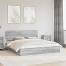 vidaXL Tárolós Ágy fejtámlával Szürke Sonoma 180 x 200 cm Faanyag