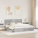 vidaXL Tárolós Ágy fejtámlával Szürke Sonoma 180 x 200 cm Faanyag