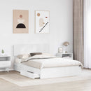 vidaXL Tárolós Ágy fejtámlával fiókkal Fehér 160 x 200 cm Faanyag