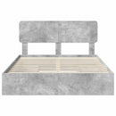 vidaXL Tárolós Ágy fejtámlával Beton Szürke 150 x 200 cm Faanyag