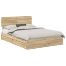 vidaXL Tárolós Ágy fejtámlával Sonoma tölgy 140 x 200 cm Faanyag