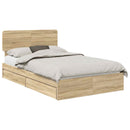 vidaXL Tárolós Ágy fejtámlával Sonoma tölgy 135 x 190 cm Faanyag