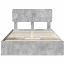 vidaXL Tárolós Ágy fejtámlával Beton Szürke 135 x 190 cm Faanyag