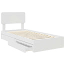 vidaXL Tárolós Ágy fejtámlával fiókkal Fehér 90 x 200 cm Faanyag
