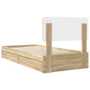 vidaXL Tárolós Ágy fejtámlával Sonoma tölgy 90 x 200 cm Faanyag