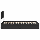 vidaXL Tárolós Ágy fejtámlával fiókkal Fekete 90 x 190 cm Faanyag
