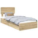 vidaXL Tárolós Ágy fejtámlával Sonoma tölgy 90 x 190 cm Faanyag