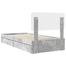 vidaXL Tárolós Ágy fejtámlával Beton Szürke 90 x 190 cm Faanyag