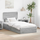 vidaXL Tárolós Ágy fejtámlával Szürke Sonoma 90 x 190 cm Faanyag