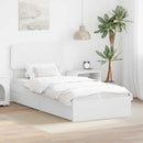 vidaXL Tárolós Ágy fejtámlával fiókkal Fehér 75 x 190 cm Faanyag