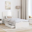 vidaXL Tárolós Ágy fejtámlával fiókkal Fehér 75 x 190 cm Faanyag
