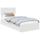 vidaXL Tárolós Ágy fejtámlával fiókkal Fehér 75 x 190 cm Faanyag