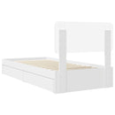 vidaXL Tárolós Ágy fejtámlával fiókkal Fehér 75 x 190 cm Faanyag