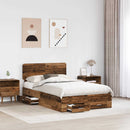 vidaXL Ágykeret fejtámlával fiókkal Öreg fa 120 x 190 cm Faanyag