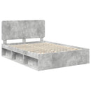 vidaXL Ágykeret fejtámlával Beton Szürke 150 x 200 cm Tömör fenyőfa
