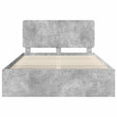 vidaXL Ágykeret fejtámlával Beton Szürke 150 x 200 cm Tömör fenyőfa