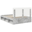 vidaXL Ágykeret fejtámlával Beton 140 x 190 cm Tömör fenyőfa