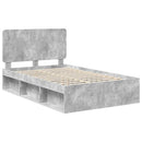 vidaXL Ágykeret fejtámlával Beton Szürke 135 x 190 cm Tömör fenyőfa