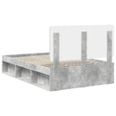 vidaXL Ágykeret fejtámlával Beton Szürke 135 x 190 cm Tömör fenyőfa