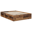 vidaXL Ágykeret fejtámlával Öreg fa 135 x 190 cm Tömör fenyőfa