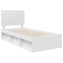vidaXL Ágykeret fejtámlával Fehér 75 x 190 cm Tömör fenyőfa