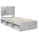vidaXL Ágykeret fejtámlával Beton Szürke 75 x 190 cm Tömör fenyőfa