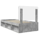 vidaXL Ágykeret fejtámlával Beton Szürke 75 x 190 cm Tömör fenyőfa