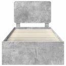 vidaXL Ágykeret fejtámlával Beton Szürke 75 x 190 cm Tömör fenyőfa