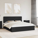 vidaXL Ágykeret fiókkal fejtámlával Fekete 180 x 200 cm Mérnöki Fa