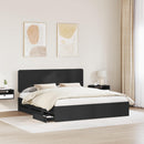 vidaXL Ágykeret fiókkal fejtámlával Fekete 180 x 200 cm Mérnöki Fa