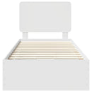 vidaXL Ágykeret fiókkal fejtámlával Fehér 100 x 200 cm Mérnöki Fa