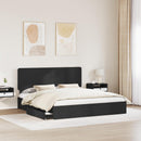 vidaXL Tárolós Ágy fejtámlával fiókkal Fekete 200 x 200 cm Faanyag