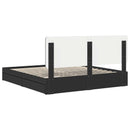 vidaXL Tárolós Ágy fejtámlával fiókkal Fekete 200 x 200 cm Faanyag