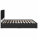 vidaXL Tárolós Ágy fejtámlával fiókkal Fekete 200 x 200 cm Faanyag