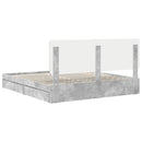 vidaXL Tárolós Ágy fejtámlával Beton Szürke 200 x 200 cm Faanyag