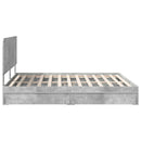 vidaXL Tárolós Ágy fejtámlával Beton Szürke 200 x 200 cm Faanyag