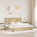 vidaXL Tárolós Ágy fejtámlával Sonoma tölgy 180 x 200 cm Faanyag
