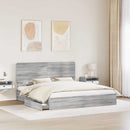 vidaXL Tárolós Ágy fejtámlával Szürke Sonoma 180 x 200 cm Faanyag