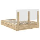 vidaXL Tárolós Ágy fejtámlával Sonoma tölgy 160 x 200 cm Faanyag