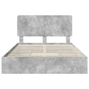 vidaXL Tárolós Ágy fejtámlával Beton Szürke 150 x 200 cm Faanyag