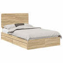 vidaXL Tárolós Ágy fejtámlával Sonoma tölgy 135 x 190 cm Faanyag