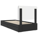 vidaXL Tárolós Ágy fejtámlával fiókkal Fekete 100 x 200 cm Faanyag