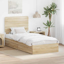 vidaXL Tárolós Ágy fejtámlával Sonoma tölgy 100 x 200 cm Faanyag