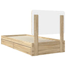 vidaXL Tárolós Ágy fejtámlával Sonoma tölgy 100 x 200 cm Faanyag