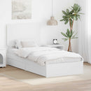 vidaXL Tárolós Ágy fejtámlával fiókkal Fehér 90 x 200 cm Faanyag