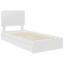 vidaXL Tárolós Ágy fejtámlával fiókkal Fehér 90 x 200 cm Faanyag