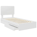 vidaXL Tárolós Ágy fejtámlával fiókkal Fehér 90 x 200 cm Faanyag