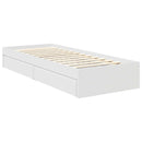 vidaXL Tárolós Ágy fejtámlával fiókkal Fehér 75 x 190 cm Faanyag