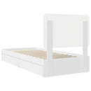 vidaXL Tárolós Ágy fejtámlával fiókkal Fehér 75 x 190 cm Faanyag
