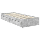 vidaXL Tárolós Ágy fejtámlával Beton Szürke 75 x 190 cm Faanyag